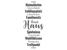 Wandtattoo Unser Haus Motivansicht