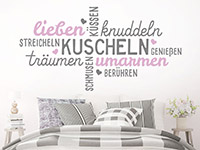 Wandtattoo Wortwolke Kuscheln