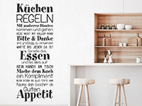 Wandtattoo Küchenregeln