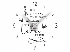 Wandtattoo Uhr Jede Minute, die du lachst Motivansicht