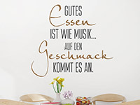 Wandtattoo Gutes Essen ist wie Musik...