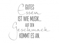 Wandtattoo Gutes Essen ist wie Musik... Motivansicht