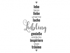 Wandtattoo Liebling mit Herzen Motivansicht