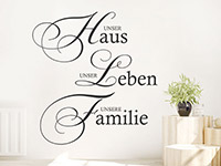 Wandtattoo Haus Leben Familie