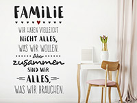 Wandtattoo Familie mit Herz