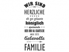 Wandtattoo Wir sind eine herzliche Familie Motivansicht