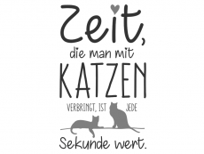 Wandtattoo Zeit mit Katzen Motivansicht