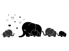 Wandtattoo Elefantenfamilie Motivansicht