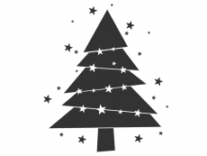 Wandtattoo Weihnachtsbaum mit Sternengirlande Motivansicht
