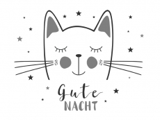 Wandtattoo Gute Nacht Katze Motivansicht