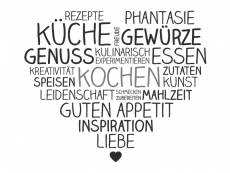 Wandtattoo Kochen mit Herz Motivansicht