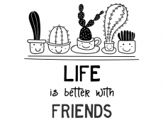 Wandtattoo Life is better with friends Motivansicht