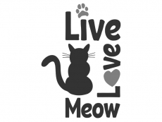 Wandtattoo Live Love Meow Motivansicht