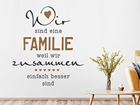 Wandtattoo Wir sind eine Familie mit Herz