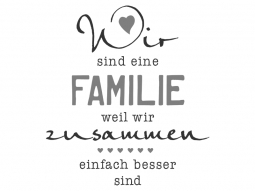 Wandtattoo Wir sind eine Familie mit Herz Motivansicht