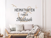 Wandtattoo Heimathafen Familie Wunschname