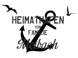 Wandtattoo Heimathafen Familie Wunschname Motivansicht