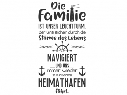 Wandtattoo Familie ist unser Leuchtturm Motivansicht