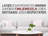 Wandtattoo Bordüre Familienregeln