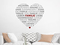 Wandtattoo Das Herz der Familie