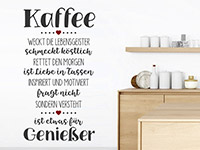 Wandtattoo Kaffee für Genießer