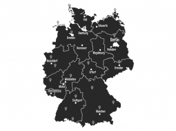 Wandtattoo Deutschlandkarte mit Pins Motivansicht
