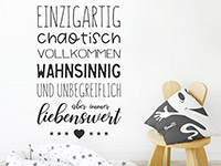 Wandtattoo Einzigartig liebenswert