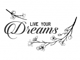 Wandtattoo Live your Dreams mit Ästen Motivansicht