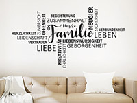 Wandtattoo Unsere Familienwerte