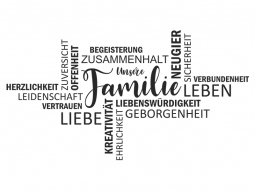 Wandtattoo Unsere Familienwerte Motivansicht