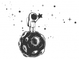 Wandtattoo Kleiner Astronaut mit Sternen Motivansicht