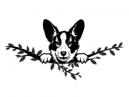 Wandtattoo Welsh Corgi Cardigan Motivansicht