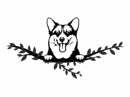 Wandtattoo Welsh Corgi Pembroke Motivansicht