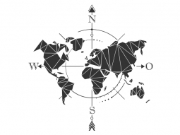Wandtattoo Origami Weltkarte Motivansicht
