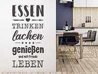 Wandtattoo Essen Trinken Lachen