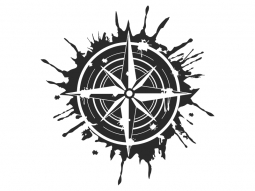 Wandtattoo Grunge Kompass Motivansicht