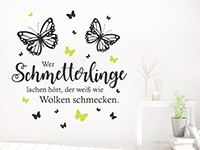 Wandtattoo Wer Schmetterlinge lachen hört