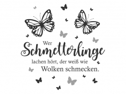 Wandtattoo Wer Schmetterlinge lachen hört Motivansicht