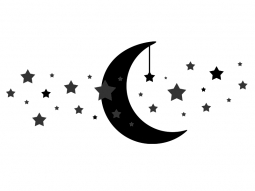 Wandtattoo Sternenhimmel mit Mond Motivansicht