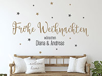 Wandtattoo Frohe Weihnachten mit Wunschnamen