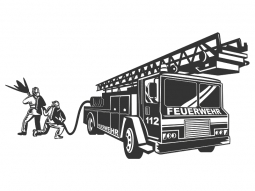 Wandtattoo Feuerwehrmänner im Einsatz Motivansicht