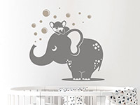 Wandtattoo Elefant und Maus