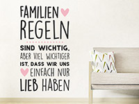 Wandtattoo Familienregeln sind wichtig