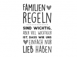 Wandtattoo Familienregeln sind wichtig Motivansicht