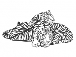 Wandtattoo Tigerpaar Motivansicht