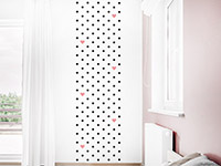 Wandtattoo Wandbanner Dots mit Herzen