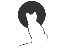 Wandtattoo Katze im Mondschein Motivansicht