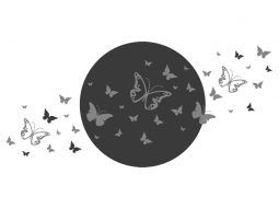 Wandtattoo Mond mit Schmetterlingen Motivansicht