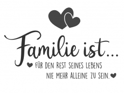 Wandtattoo Familie mit Herzen Motivansicht