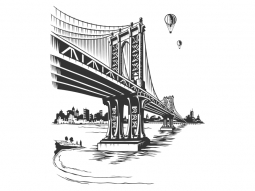 Wandtattoo Manhattan Bridge Motivansicht